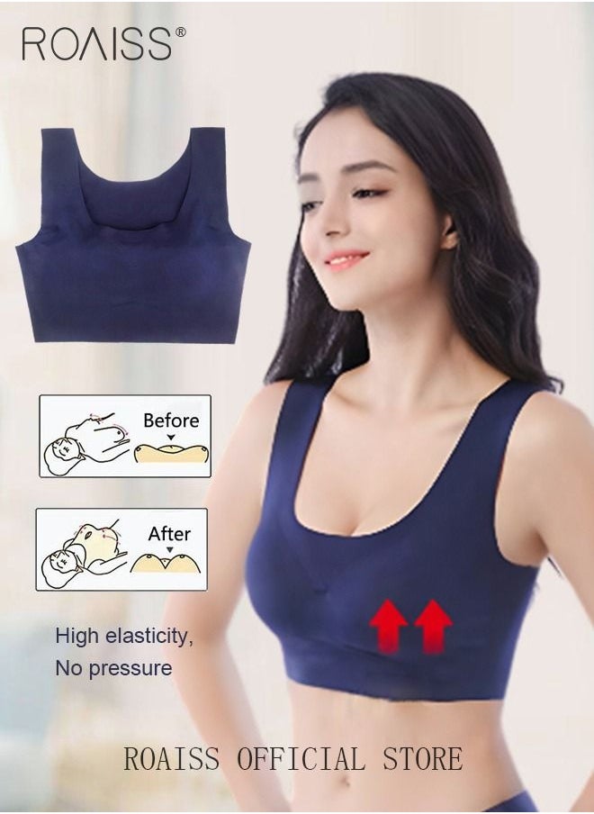 Women's Seamless Bralette One-piece High Elastic Leisure Bra No Steel Ring Padded Lingerie Daily Comfort Breathable Soft Underwear Underclothes - pzsku/Z86D93618377399B1074DZ/45/_/1689314491/90caafa1-0450-4f46-9572-1bab280c2a1f