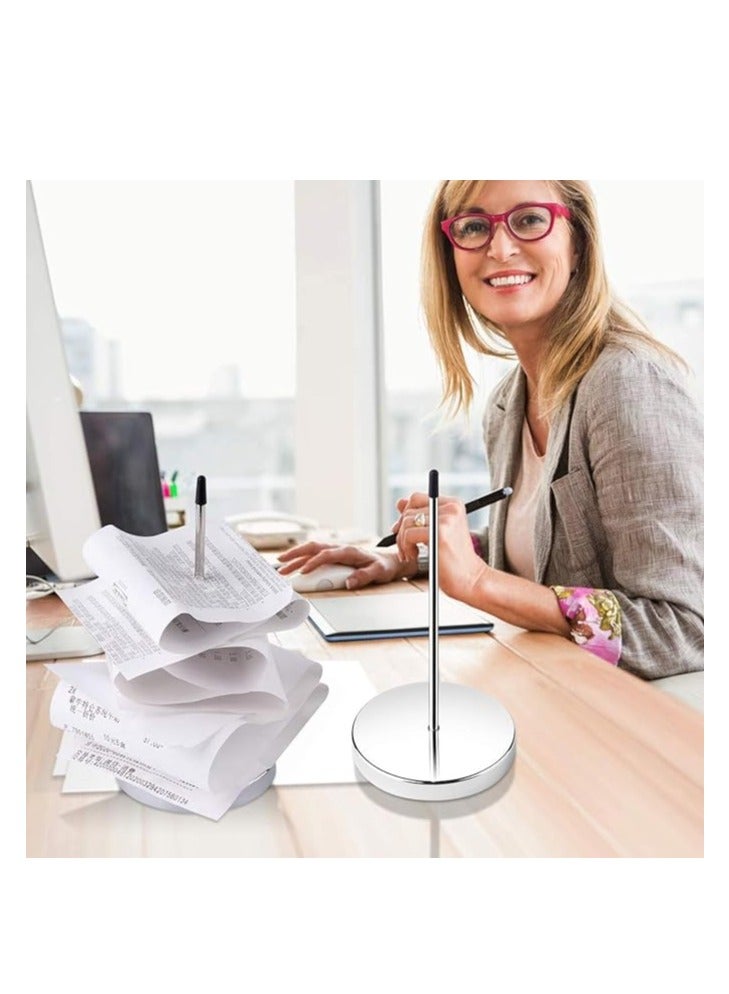 Terabyte Pack of 4 Stainless Steel 140mm / 5.5inch Straight Rod Paper Memo Receipt Holder Bill Fork Spike Stick Desk Straight Rod 5.5 Inch Long for Bill Fork Stick and Paper Memo Holder Spike - Image 5