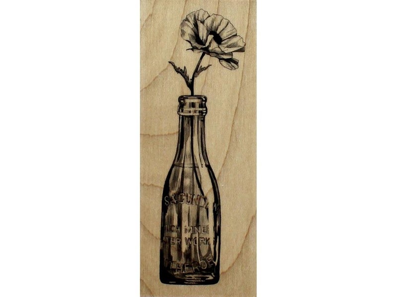 Inkadinkado Vintage Flower In a Bottle Wood Stamp for Scrapbooking 2 W x 475 L