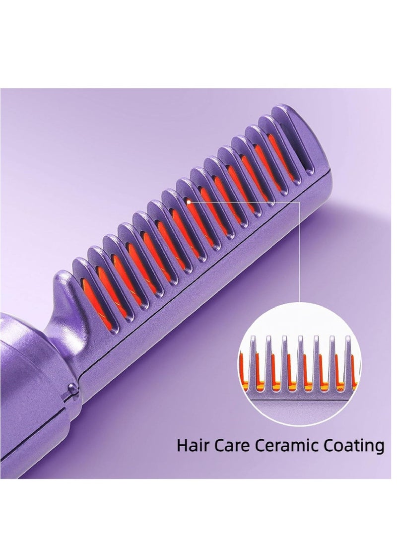 ELTRAZONE Rechargeable Mini Hair Straightener, Portable Cordless Hair Straightener,Electric Hot Comb Hair Straightener, Negative Ion Hair Straightener Brush, Travel Flat Iron for Hair Mini Cordless (Purple) - Image 5