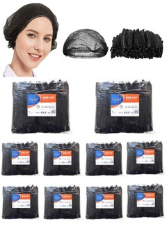 Gesalife Disposable Shower Caps Non Woven Mob Hair Net 19 Inch Black Pack of 1000 Pcs  - Image 1