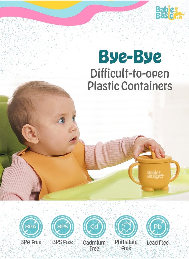 Babies Basic - Multi Purpose 2 In 1 Silicone Cup With Interchangable Straw And Snack Lid - Image 1