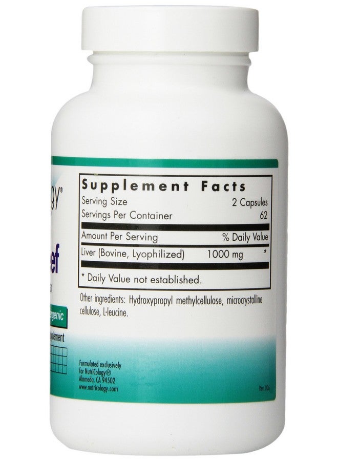 Nutricology Liver Beef, 125 Vegicaps - Image 3