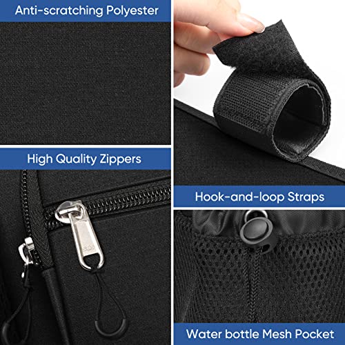 FINPAC Rollator Side Storage Bag with Cup Holder for Bariatric Walkers, Wheelchairs - Rollator Attachment Organizer with Phones, Pens, Eyeglasses, Folding Cane Pouch for Seniors and Elderly (Black) - Image 3