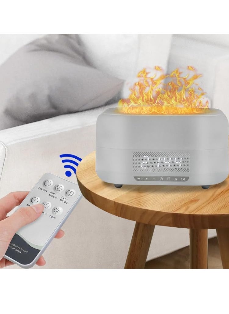 Mi VAZA - Essential Oil Diffuser, Flame Aroma Diffuser With Bluetooth Speaker And Clock, Durable Long Lasting Aromatherapy Diffuser, Portable Silent Room Diffusers For Home Office, (Black 2) - Image 1