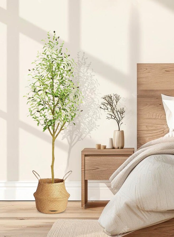 Artificial Olive Trees with Pot Faux Olive Branches and Fruits Lifelike Olive Tree Plants for Home Office Living Room Indoor Decor