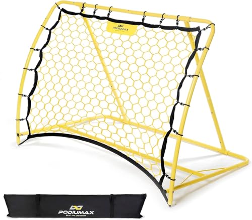 PodiuMax Soccer Rebounder Net 2 Angle Soccer Bounce Back Net for Control Passing Practice Training 4x3ft Excellent Elasticity Rebound with Carry Bag Portable for Teens Adults - Image 1