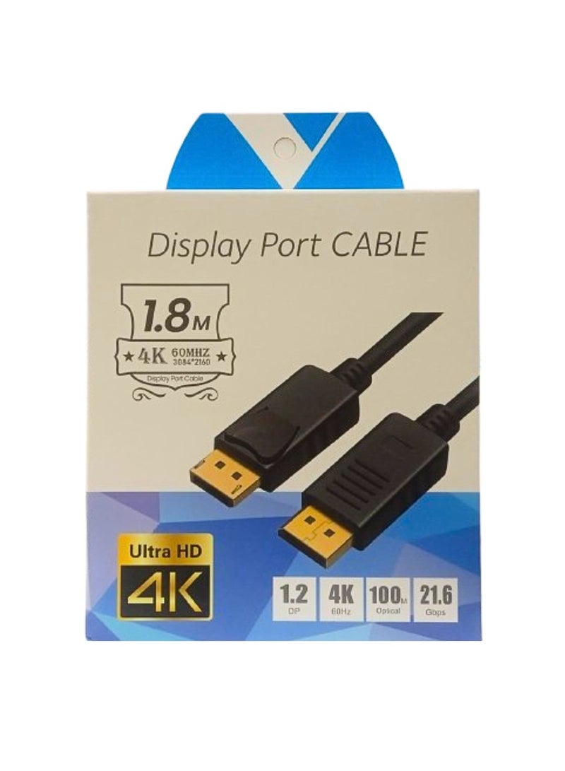 Terabyte DP to DP Cable DP to DP Display Port Cable DP Cable HD Dispaly Compatible with Computer Desktop Laptop PC Monitor Projector 1.8M Black - Image 1