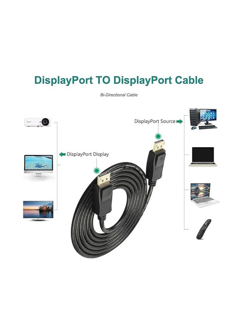 Terabyte DP to DP Cable DP to DP Display Port Cable DP Cable HD Dispaly Compatible with Computer Desktop Laptop PC Monitor Projector 1.8M Black - Image 3