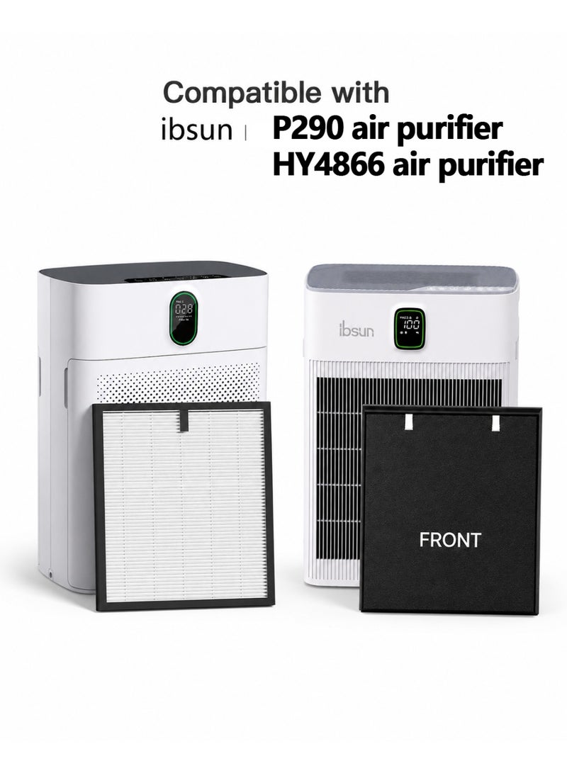 ibsun P290/HY4866 Air Purifier Replacement Filter, H13 True HEPA Filter with Activated Carbon for Dust, Pollen, Pet Hair, Pet Dander and Household Odors - Image 3