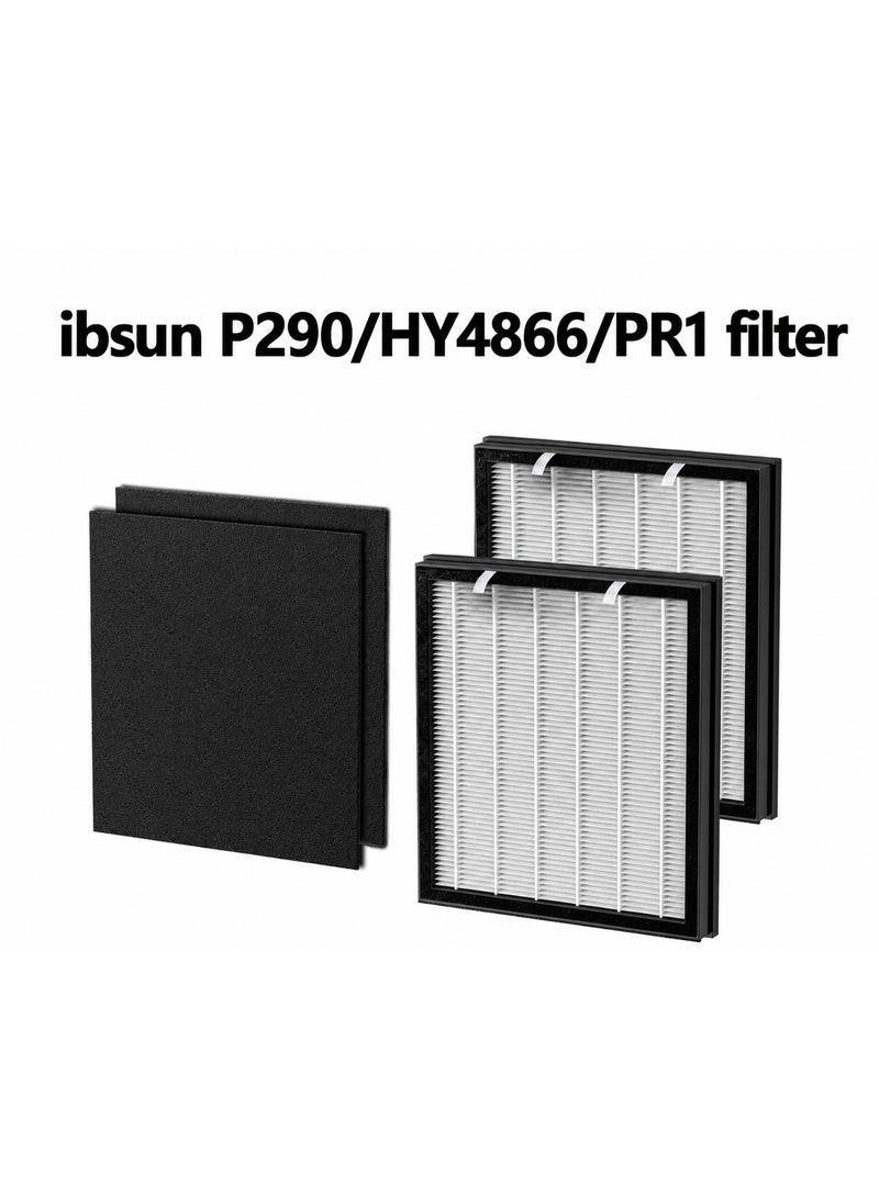ibsun P290/HY4866/PR1 Air Purifier Replacement Filter, H13 True HEPA Filter with Activated Carbon for Dust, Pollen, Pet Hair, Pet Dander and Household Odors - Image 1
