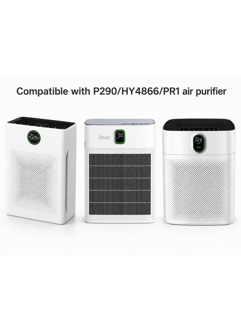 ibsun P290/HY4866/PR1 Air Purifier Replacement Filter, H13 True HEPA Filter with Activated Carbon for Dust, Pollen, Pet Hair, Pet Dander and Household Odors - Image 3