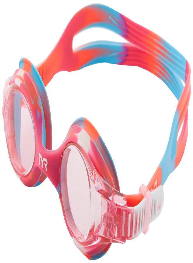TYR TYR Youth Tie Dye Swimple Goggles, Pink/White, One Size, Age 3-10 - Image 4