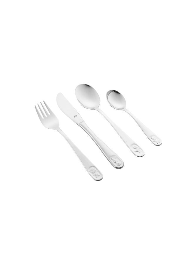 BSF 🍴 Small Plain Stainless Steel Children's Cutlery Set (Spoon + Fork + Knife + Teaspoon) – 4 Pieces ✨ - Image 4