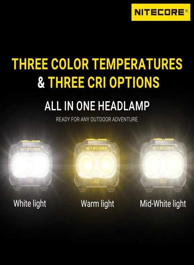 نايت كور مصباح رأس Nitecore UT27 MCT Pro عالي CRI بثلاث درجات حرارة لونية، خفيف الوزن، مناسب للجري على الطرق الوعرة، مزود بـ 2X HLB1500، وعلامة (أسود) - Image 2