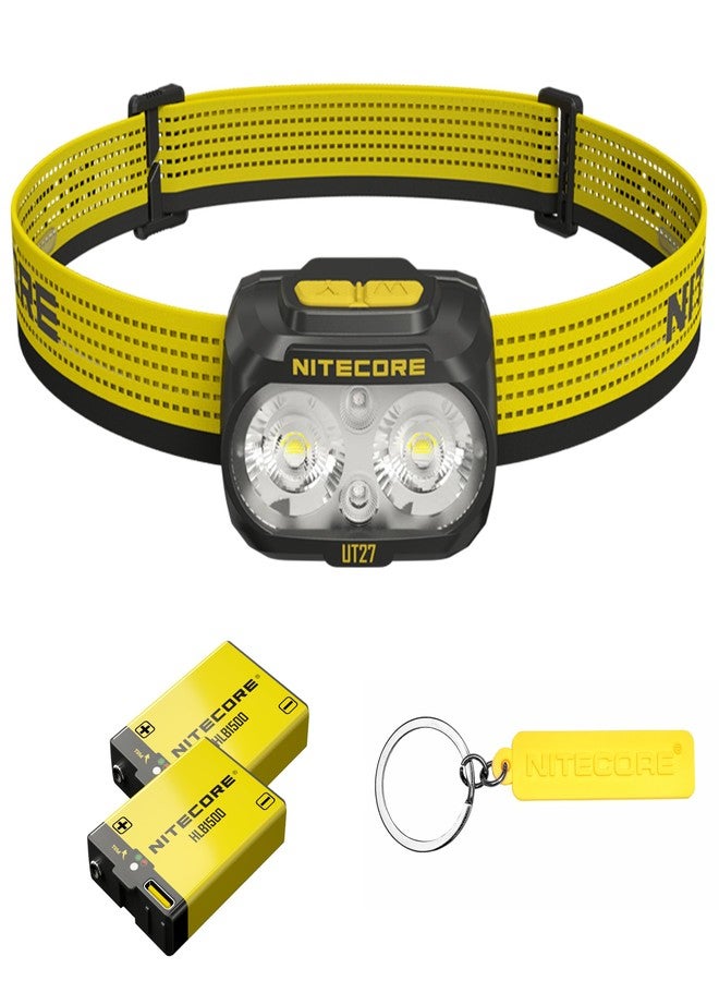 نايت كور مصباح رأس Nitecore UT27 MCT Pro عالي CRI بثلاث درجات حرارة لونية، خفيف الوزن، مناسب للجري على الطرق الوعرة، مزود بـ 2X HLB1500، وعلامة (أسود) - Image 1