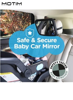 Motim Baby Car Mirror Safety First for Rear Facing Baby, 360° Adjustable Back Seat Mirror, Car Seat Certified Crash Tested, Wide Field of View, Clear View, Shatterproof  - Image 4