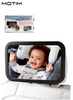 Motim Baby Car Mirror Safety First for Rear Facing Baby, 360° Adjustable Back Seat Mirror, Car Seat Certified Crash Tested, Wide Field of View, Clear View, Shatterproof  - Image 1