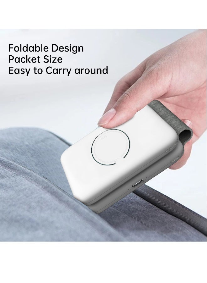 Wireless Charging, Magnetic Foldable Charging Pad Portable Wireless Chargers 3 in 1, Qi Fast Wireless Charging Station Compatible with iPhone 14/13/12/SE/11/XS/8, Samsung, for Air Pods Pro, iWatch