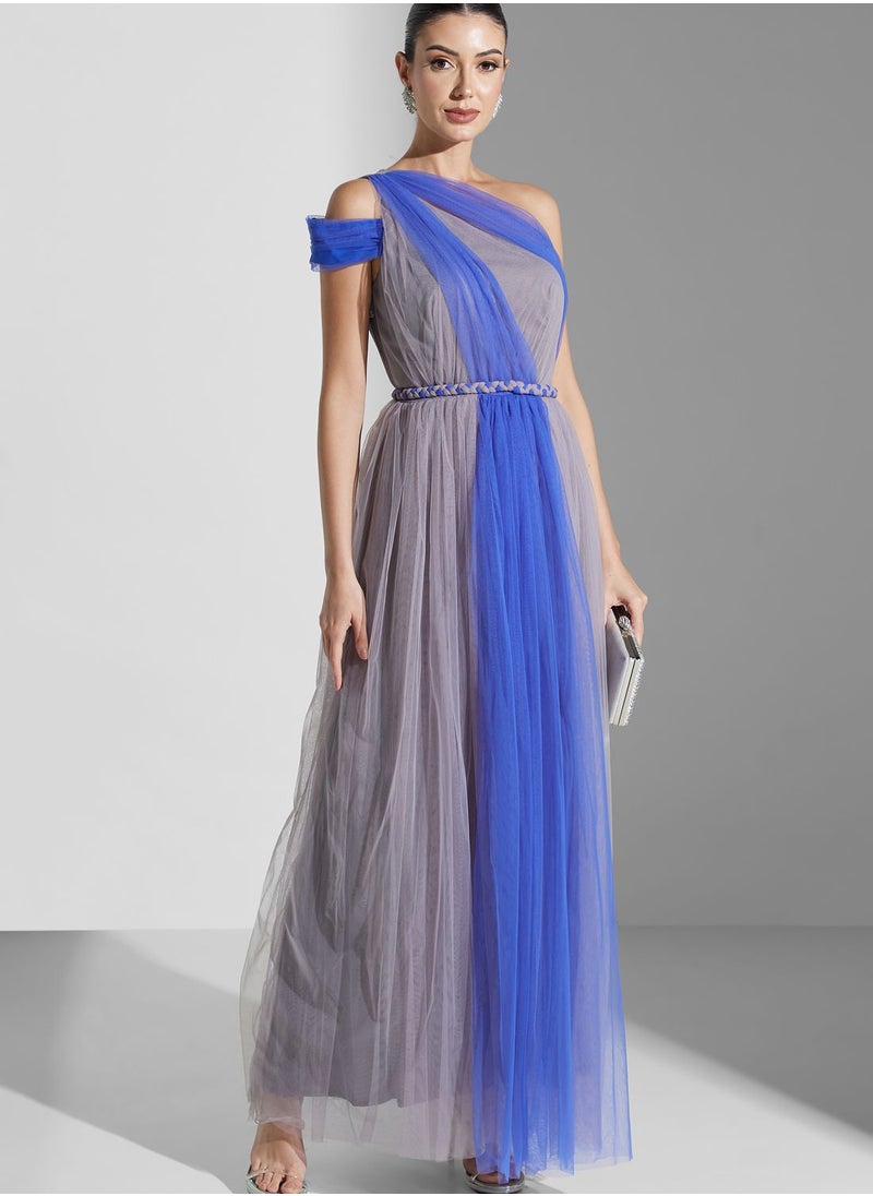 Iyra One Shoulder Flare Dress  - Image 4