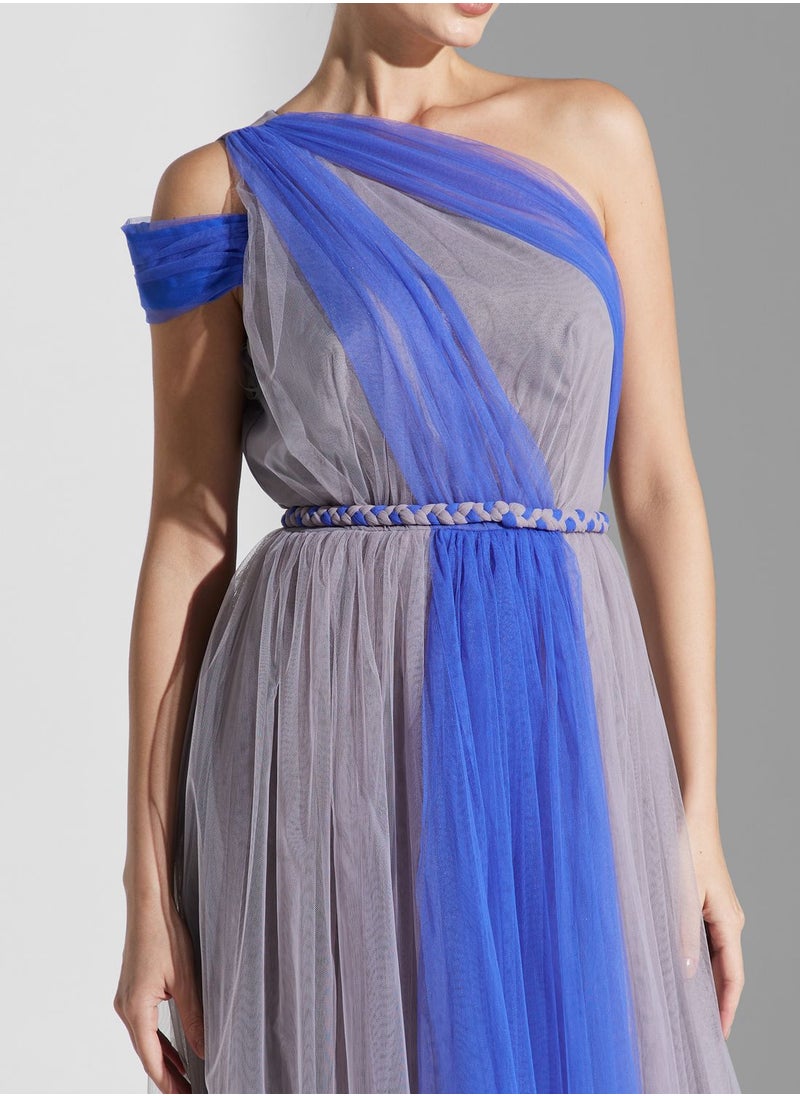 Iyra One Shoulder Flare Dress  - Image 3