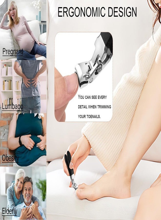 مقص أظافر لكبار السن، مقص أظافر واسع الفك ومقص أظافر قدم بزاوية للأظافر السميكة، مقص أظافر ألماني احترافي للرجال والنساء والحوامل (أسود 2) - Image 3