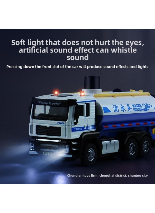 null - Jiaye 1:50 Sanitation Sprinkler Model Simulation Alloy Road Cleaning Car Water Spray Engineering Series Toy Car-Color:1:50 Engineering Dump Truck Boxed - Image 1