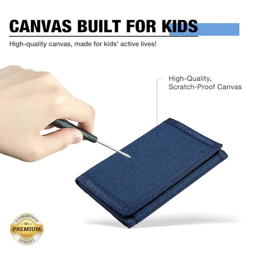 Amutta 3 Pieces RFID Canvas Wallet for Men - Teen Wallets for Boys with Magic Sticker, Nylon Wallet for Teen Boy with Coin Pocket, Boy Wallet for Kids Christmas/Birthday - Image 3