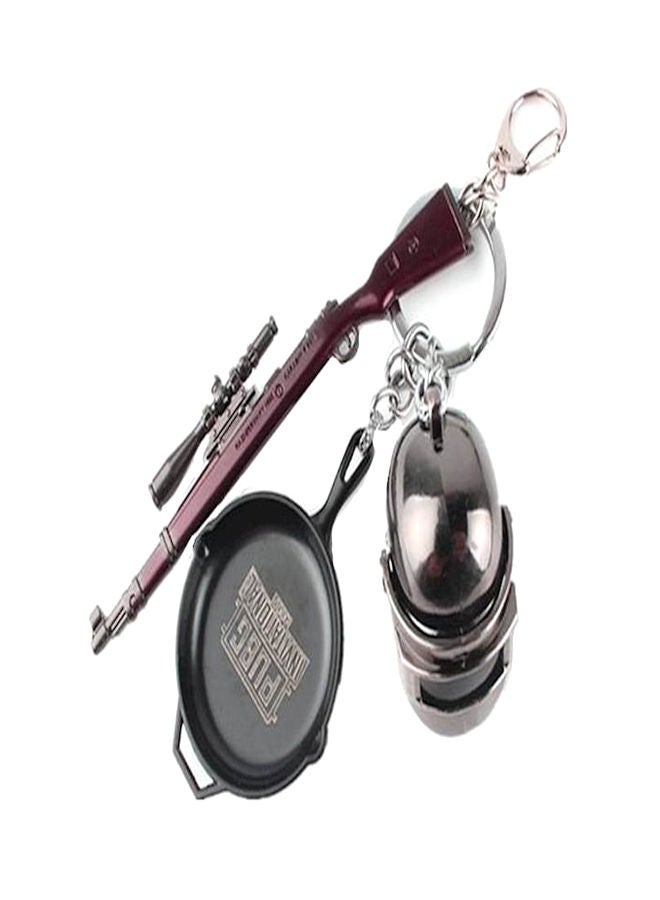 NIBEMINENT PUBG Game Key Chain Set Red/Black