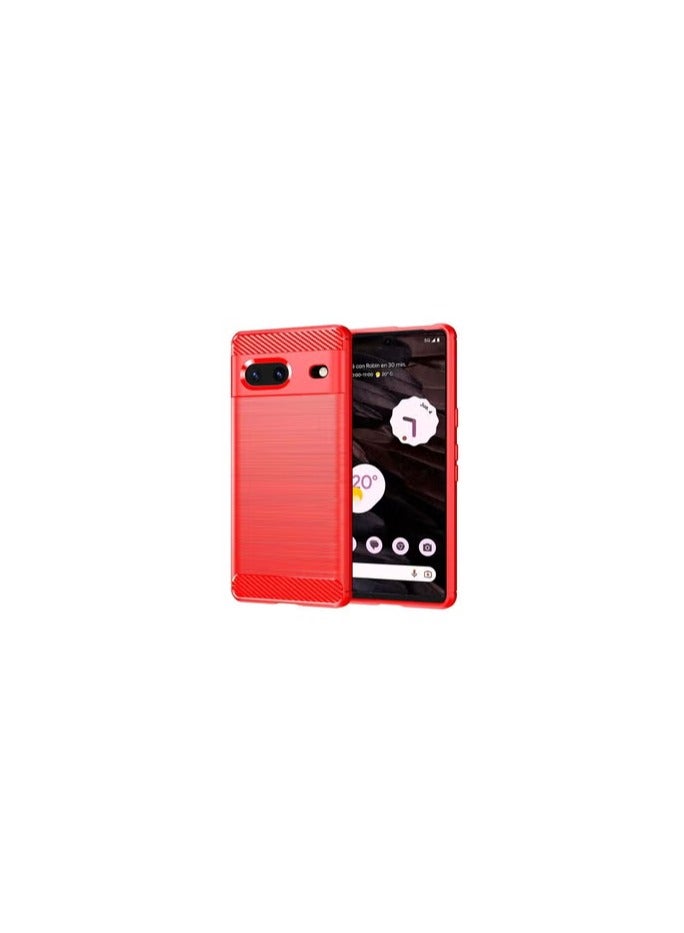 CATANES Google Pixel 7a Case Cover Soft TPU Bumper Protective Back Red - Image 1