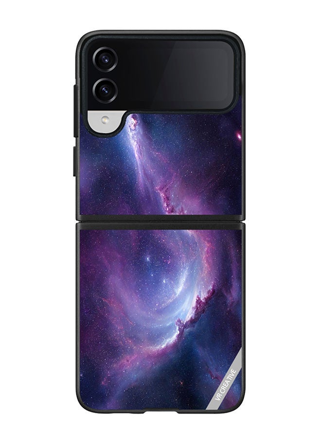 VR CREATIVE Protective Case Cover For Samsung Galaxy Z Flip4 Galaxy With Colorful Nebula Design Multicolour - Image 1