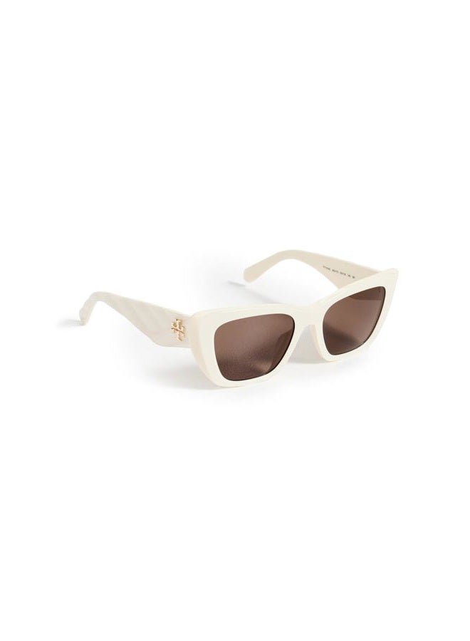 Tory Burch Women's 0TY7216U Sunglasses, Ivory, Off White, One Size - Image 1