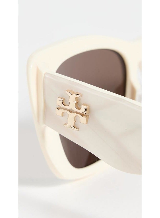 Tory Burch Women's 0TY7216U Sunglasses, Ivory, Off White, One Size - Image 3