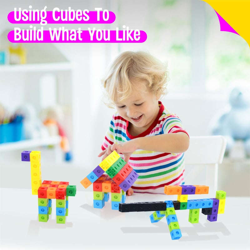 SpriteGru 300PCS Math Linking Cubes, Math Cubes Manipulative Connecting and Counting Snap Blocks for Early Math and Construction, Educational Toy for Preschool, Kindergarten, Homeschool - Image 5