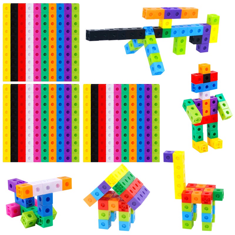 SpriteGru 300PCS Math Linking Cubes, Math Cubes Manipulative Connecting and Counting Snap Blocks for Early Math and Construction, Educational Toy for Preschool, Kindergarten, Homeschool - Image 1