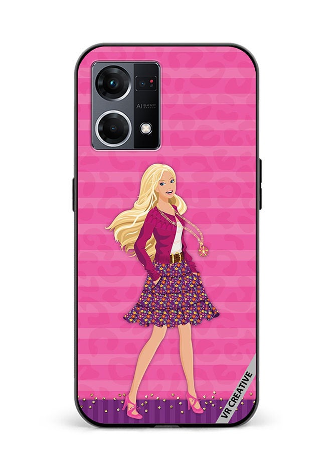 VR CREATIVE Protective Case Cover For Oppo Reno8 4G Barbie Design Multicolour - Image 1