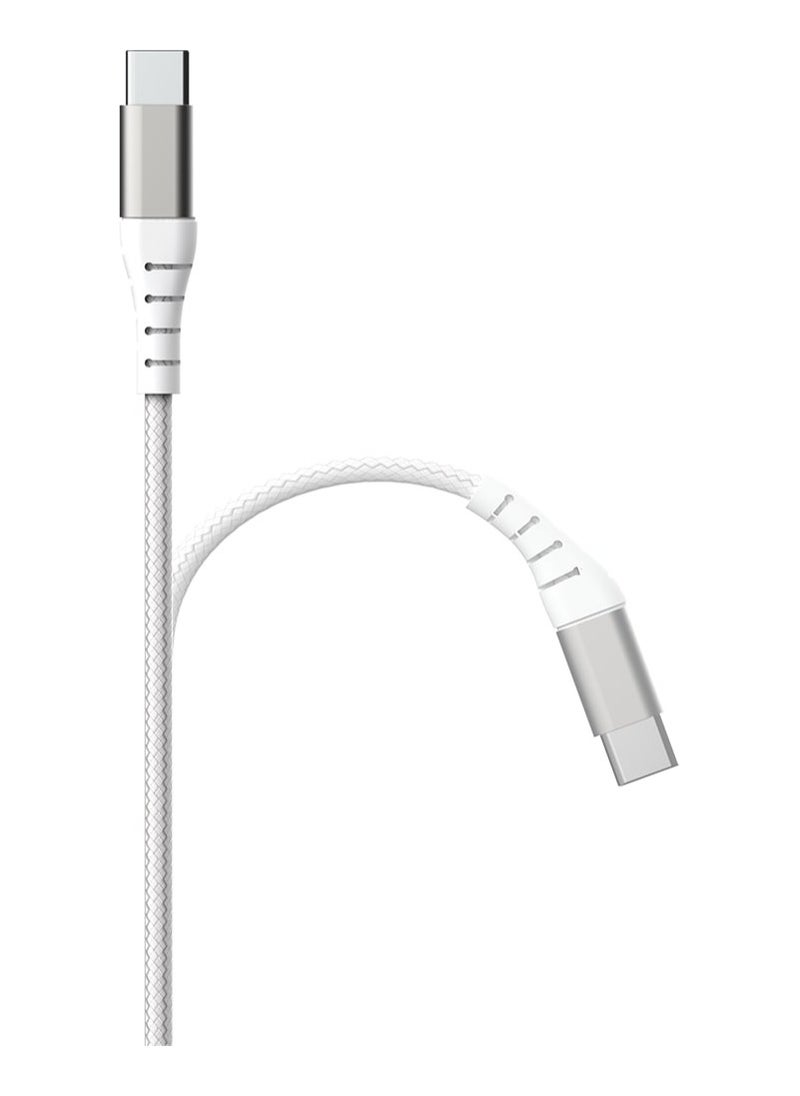 FORCE - Force Power Lite USB C to USB C Reinforced Cable 2m Lifetime Warranty White - Image 1