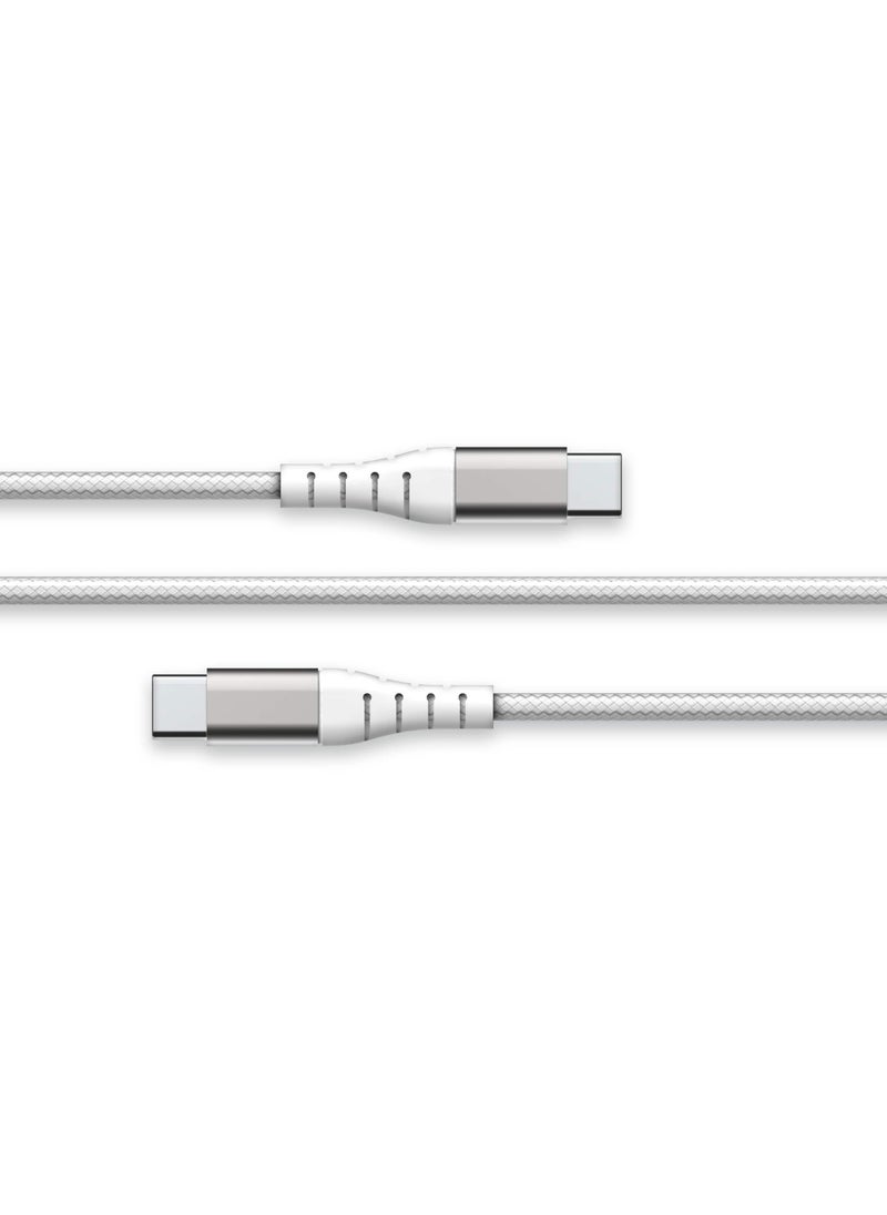 FORCE - Force Power Lite USB C to USB C Reinforced Cable 2m Lifetime Warranty White - Image 1