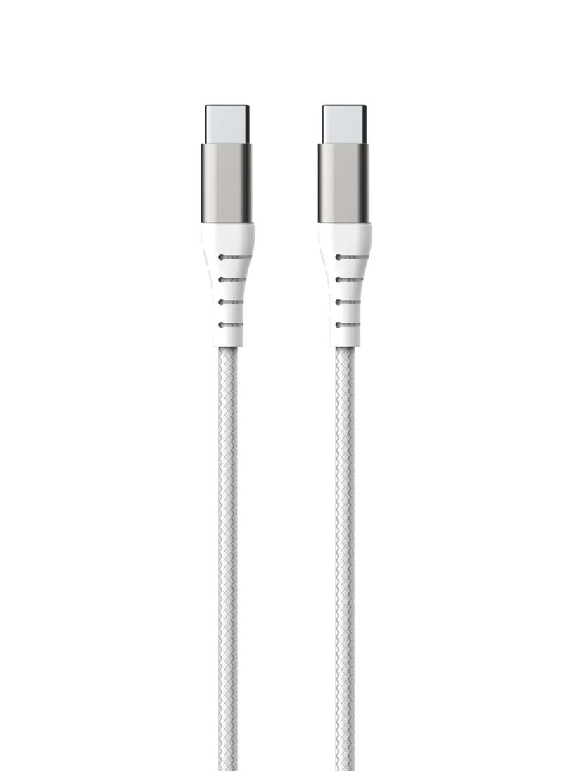 FORCE - Force Power Lite USB C to USB C Reinforced Cable 2m Lifetime Warranty White - Image 1