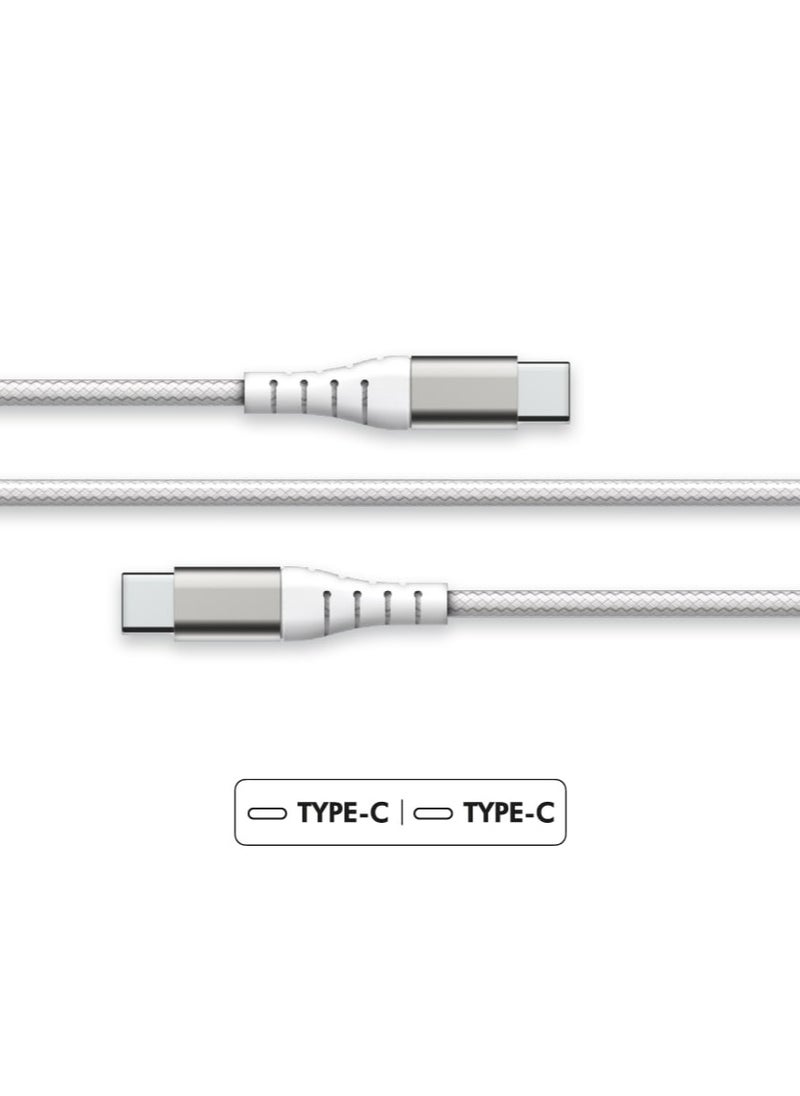 FORCE - Force Power Lite USB C to USB C Reinforced Cable 2m Lifetime Warranty White - Image 1