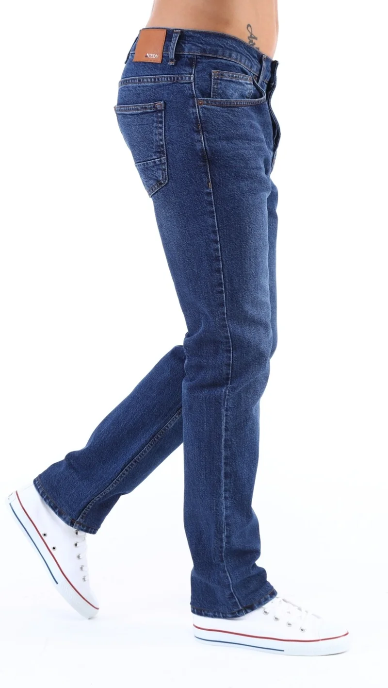 Cedy Denim Men's Yüksel Waist Wide Cut Piggy Leg Denim Trousers Regular Fit Jean C336