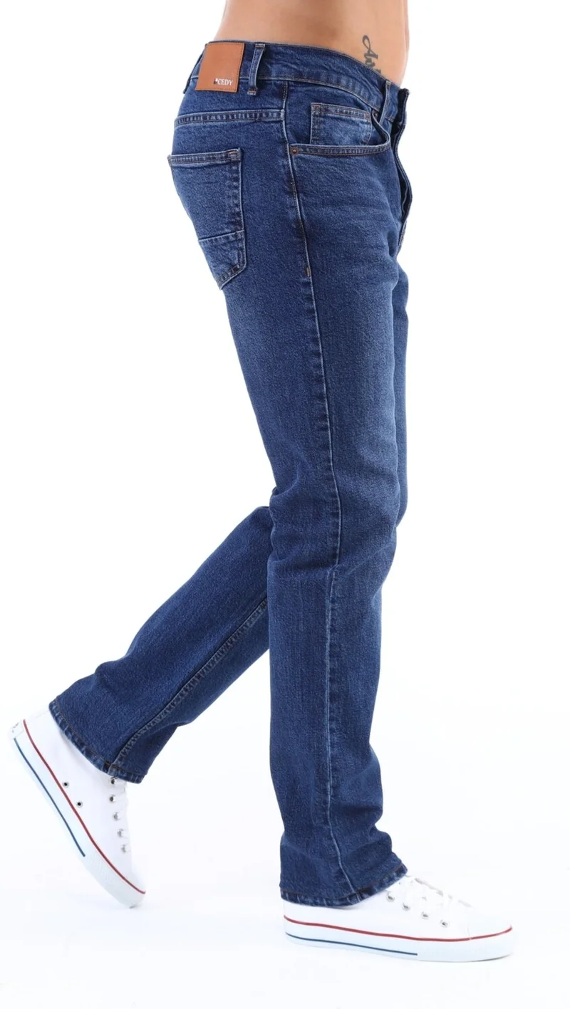 Cedy Denim Men's Yüksel Waist Wide Cut Piggy Leg Denim Trousers Regular Fit Jean C336