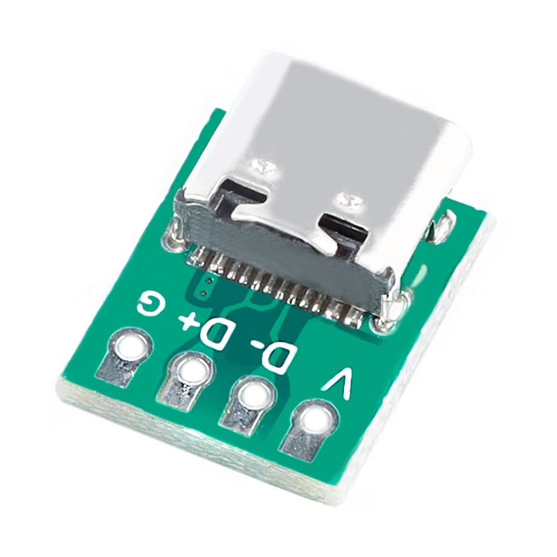 Teansic 10 Pcs USB Type C Connector Board DIY 3.1 Serial Basic Breakout Female Connector USB Type C Breakout Board with PCB Converter Board for Data Line Wire Cable Transfer - Image 3