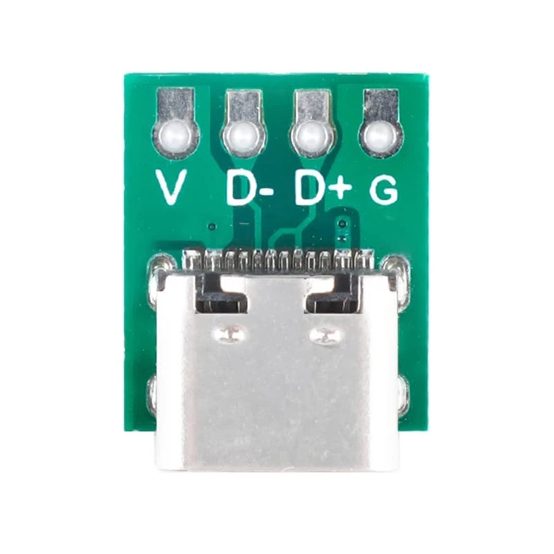 Teansic 10 Pcs USB Type C Connector Board DIY 3.1 Serial Basic Breakout Female Connector USB Type C Breakout Board with PCB Converter Board for Data Line Wire Cable Transfer - Image 5