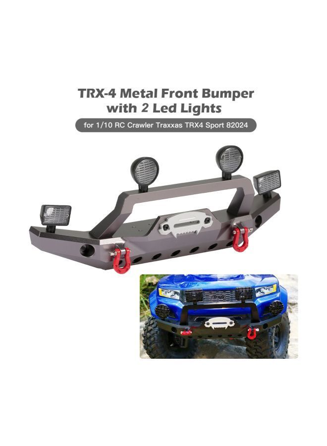 NIBEMINENT Metal Front Bumper With 2 Led Lights For TRX-4 RM11860T-1 - Image 4