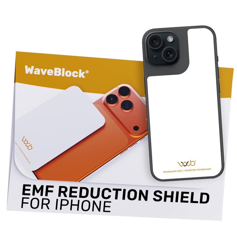 WAVEBLOCK EMF Blocker for Cell Phone - Made for iPhone 15 - The Only Patented, Real Scientifically Backed, Lab-Tested 5G-Shield Sticker to Protect You & Your Loved Ones - USA Made White - Image 1