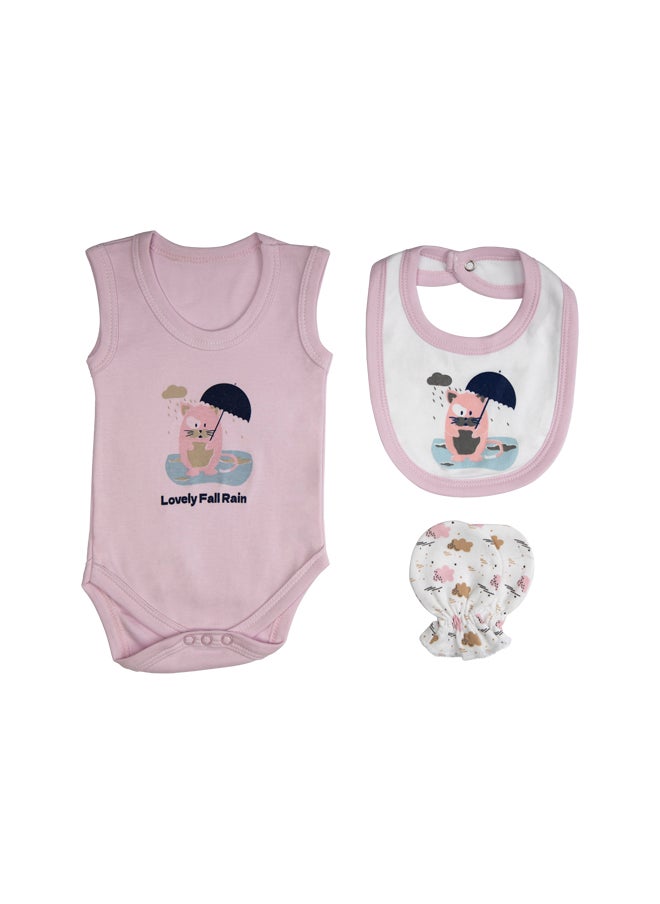 Babies Basic 7 Piece Unisex 100% Cotton Gift Set Include Bib, Blanket, Mitten, Cap, Romper, Top And Bottom Set, Mouve  - Image 5