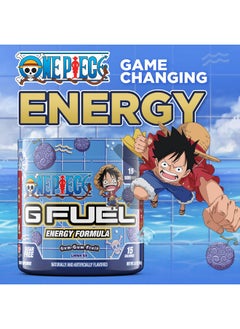 G Fuel G Fuel ONE Piece Gum-Gum Fruit Energy Powder, Sugar Free, Clean Caffeine Focus Supplement, Water Mix, Focus Amino, Vitamin + Antioxidant Blend, Lemon Ice, 3.7 oz (15 Servings)  - Image 2