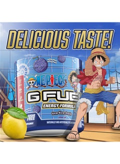 G Fuel G Fuel ONE Piece Gum-Gum Fruit Energy Powder, Sugar Free, Clean Caffeine Focus Supplement, Water Mix, Focus Amino, Vitamin + Antioxidant Blend, Lemon Ice, 3.7 oz (15 Servings)  - Image 4