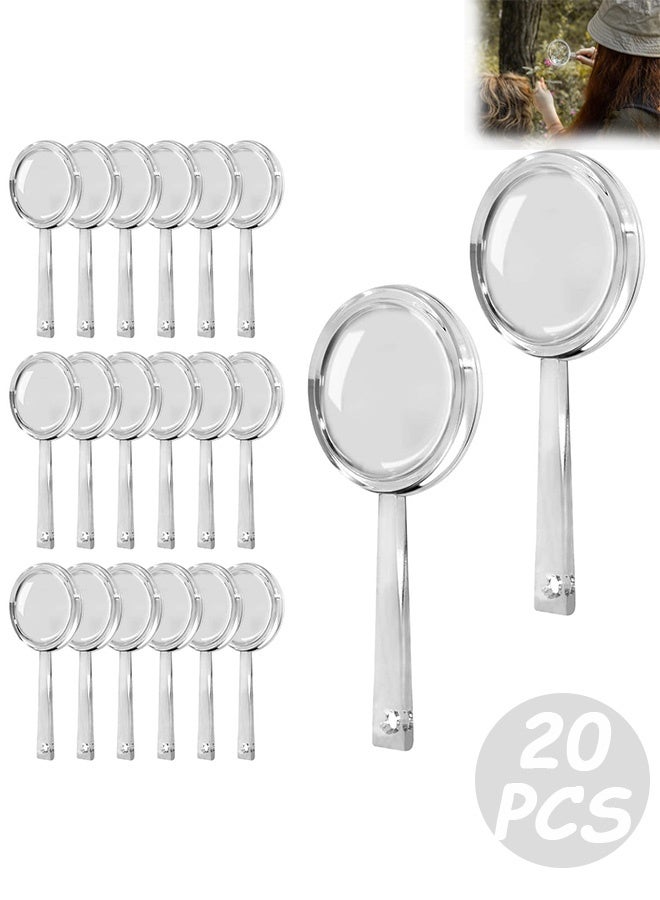 Quantum 20 PCS Mini Magnifying Glasses, 5X Plastic Mini Handheld Magnifying Glasses, Portable Reading Magnifiers Ideal for Kids, Seniors Students at School and Outdoor Use - Image 1